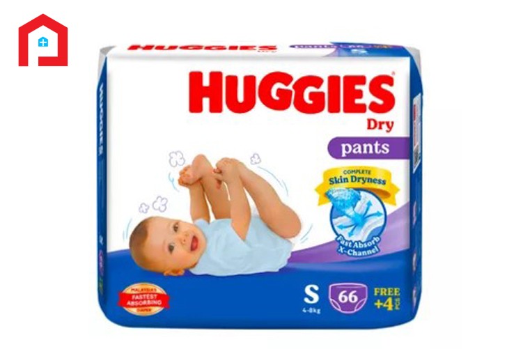 Huggies Dry Pants Baby Diaper Pant S (4-8 kg) 66 pcs